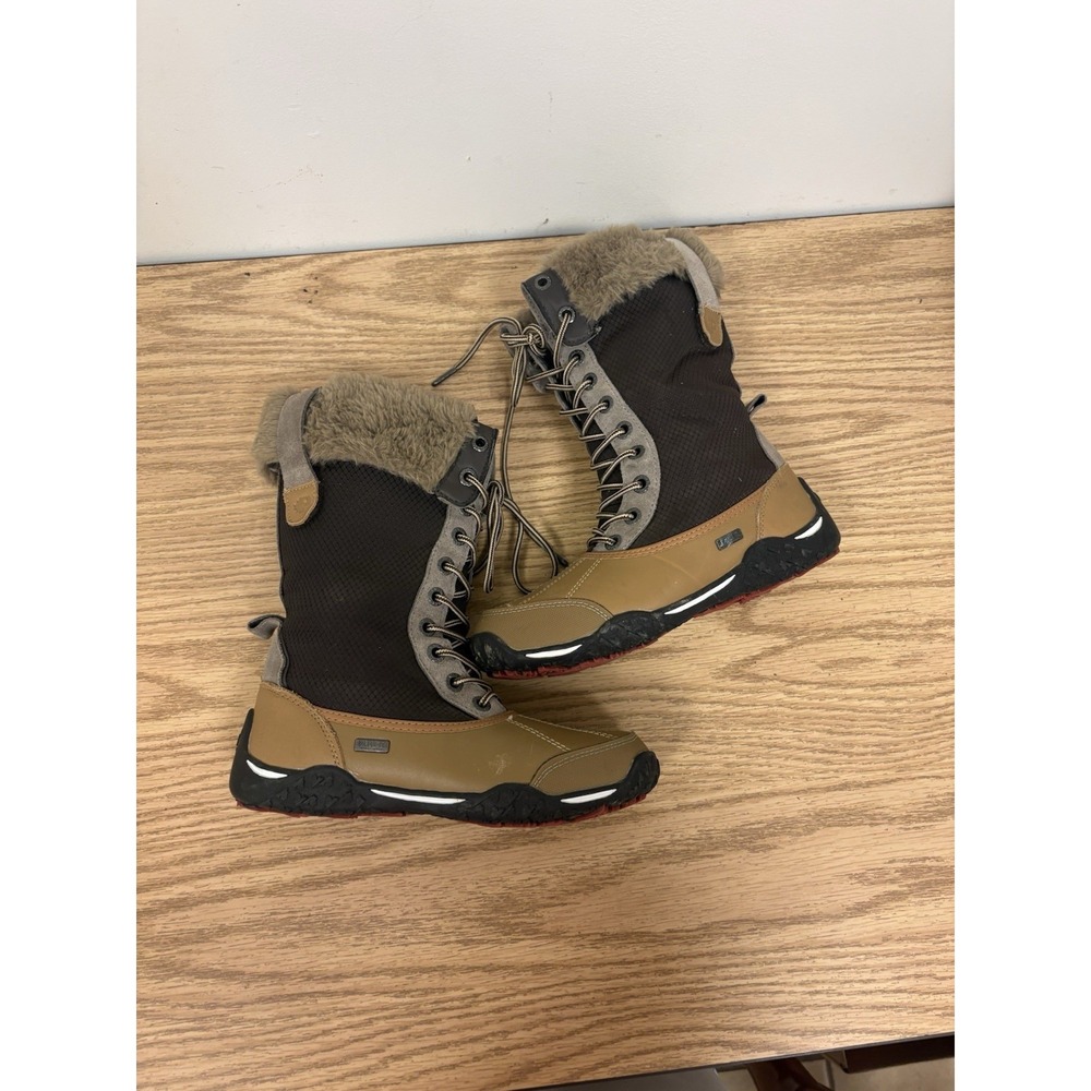 Pajar Genevieve Snow Boots Honey/Dark Brown Lace Up NWOT Women's Size 7/7.5